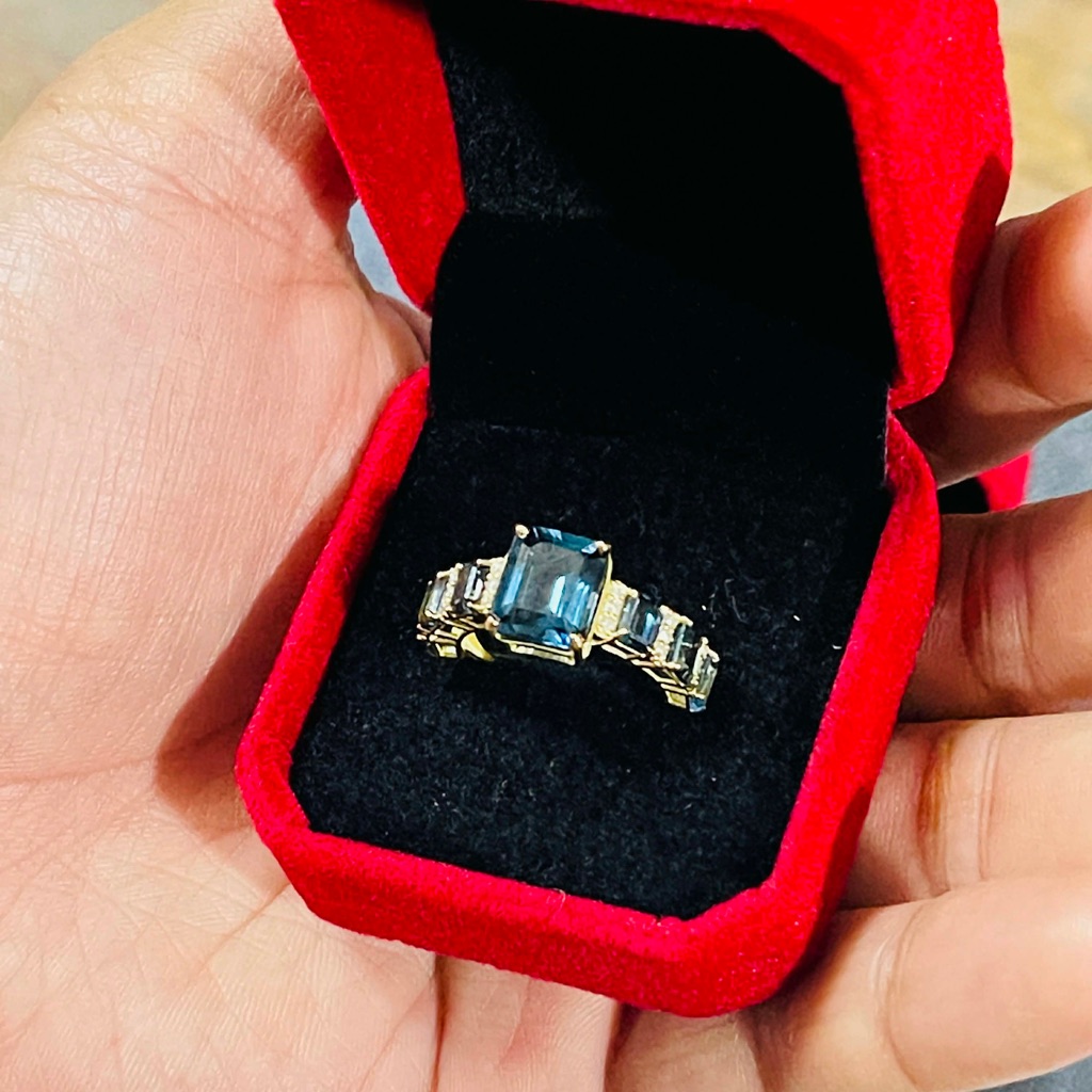 London Blue Topaz In 18k Gold Ring